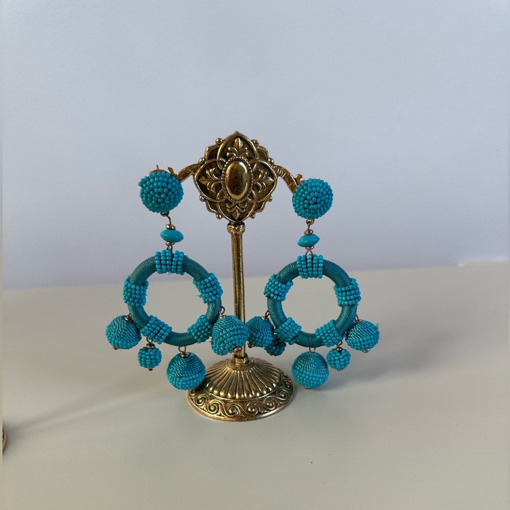 Zara Turquoise Beaded  Earrings